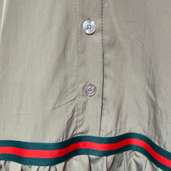 Stylish Tiered Striped 1/4 Button Midi Dress - Picture 6 of 7